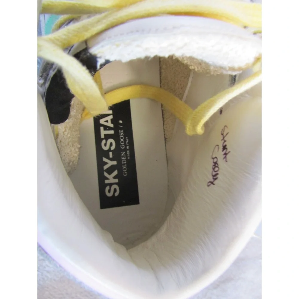 Golden Goose Sky-Star High Top Sneakers White Grey Mint Green Pink Womens - Picture 8 of 13